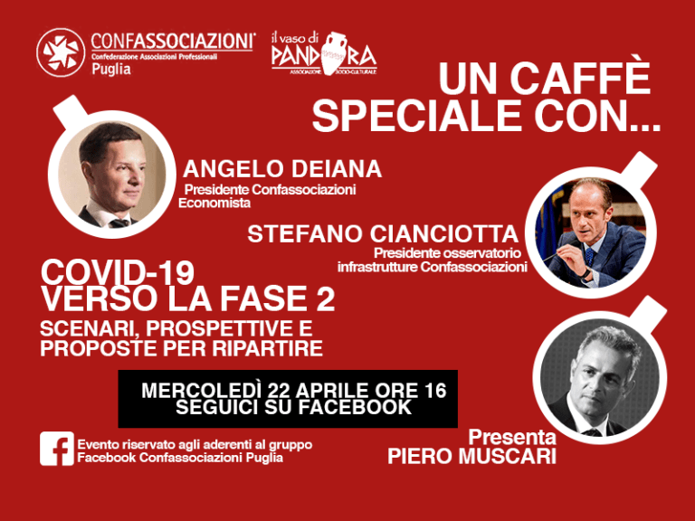 Angelo Deiana e Stefano Cianciotta: un caffè speciale.Live del 22 aprile. Covid-19, verso la fase 2: scenari, prospettive e proposte per ripartire