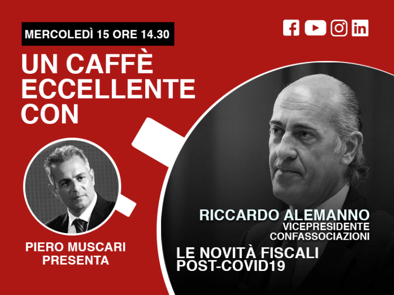Riccardo Alemanno: un caffè eccellente - Live il 15 Aprile, ore 14-30.