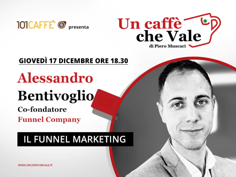 Alessandro Bentivoglio, è l'ospite della puntata un caffe che vale del 17 Dicembre