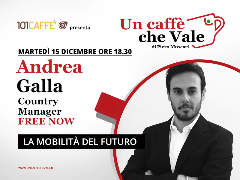 Andrea Galla, Country Manager di FREE NOW Italia, è l'ospite della puntata un caffe che vale di martedì 15 dicembre