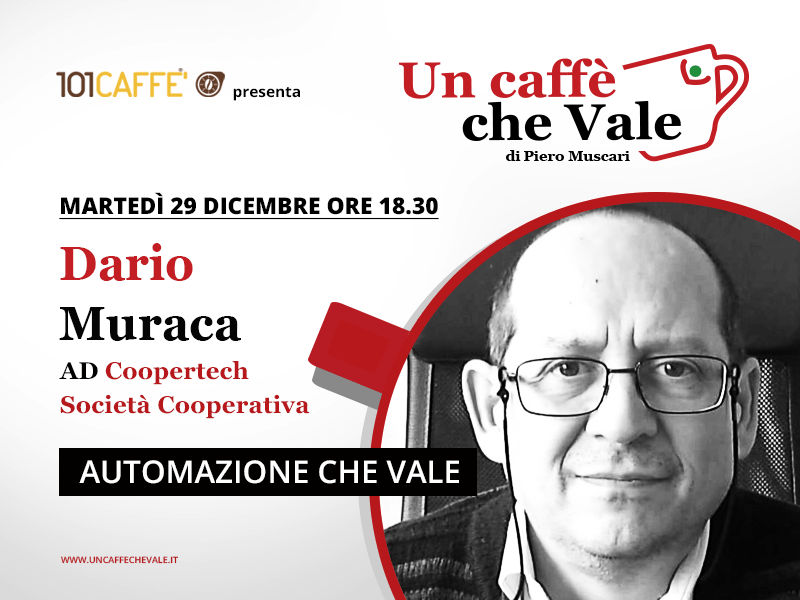 Dario Muraca è l’ospite della puntata un caffe che vale di martedì 29 dicembre