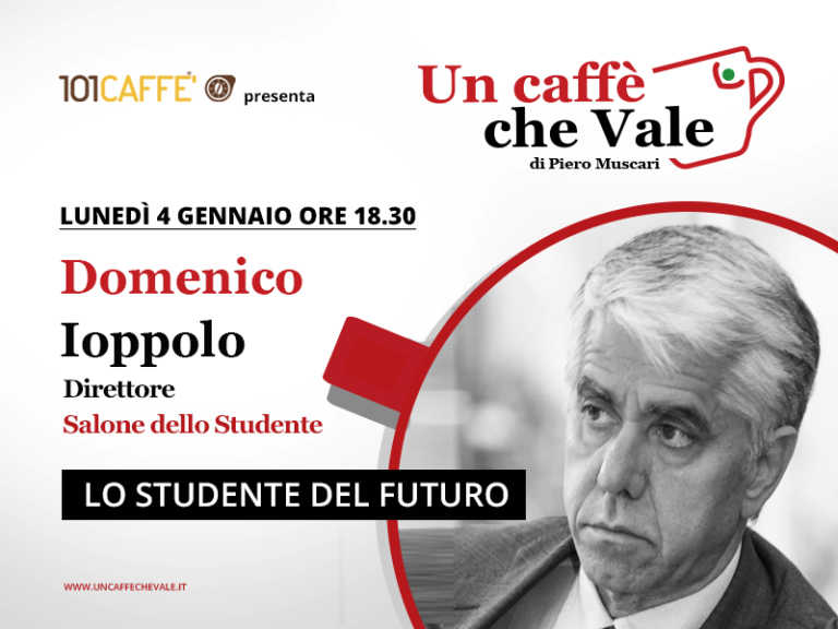 Domenico Ioppolo è l’ospite della puntata un caffe che vale di lunedì 4 Gennaio