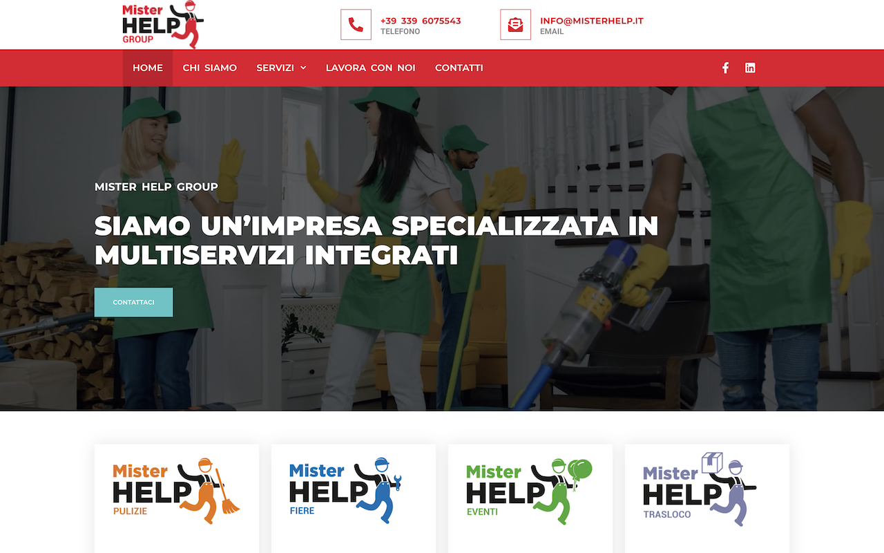 Mister help - Screenshot homepage