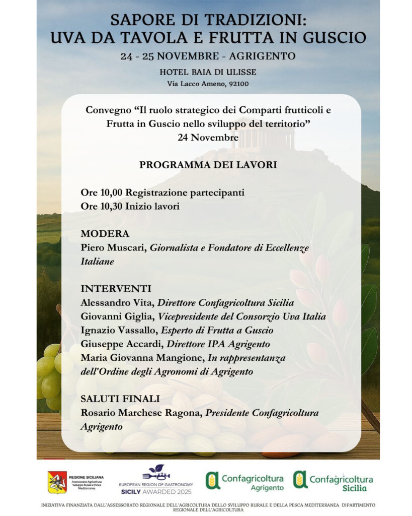 PROGRAMMA - Sapore di Tradizioni – Agrigento (24 novembre 2025) | Evento moderato da Piero Muscari