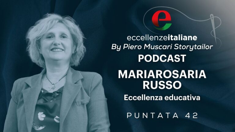 Mariarosaria Russo - cover puntata 42 podcast Eccellenze Italiane di Piero Muscari