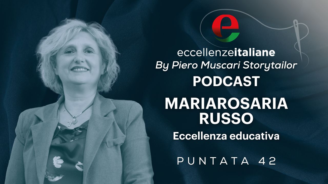 Mariarosaria Russo - cover puntata 42 podcast Eccellenze Italiane di Piero Muscari